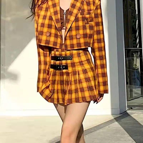 two piece dress ricaqico womens blazer and skirt set korean style autumn retro short orange suit plaid jacket skirts suits, White
two piece dress ricaqico womens blazer and skirt set korean style autumn retro short orange suit plaid jacket skirts suits, White