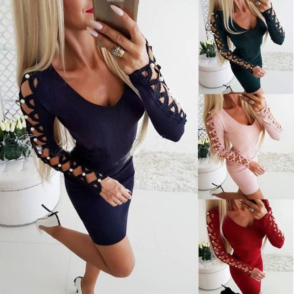 autumn fashion women long sleeve bodycon short dresses hole casual party evening mini dress streetwear plus size women's two piece pant, White
autumn fashion women long sleeve bodycon short dresses hole casual party evening mini dress streetwear plus size women's two piece pant, White