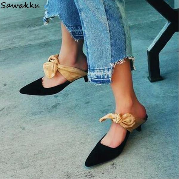 dress shoes fashion brand suede leather slides low heels pointed toe outdoor slippers bowtie slip on mules party woman size 43, Black
dress shoes fashion brand suede leather slides low heels pointed toe outdoor slippers bowtie slip on mules party woman size 43, Black