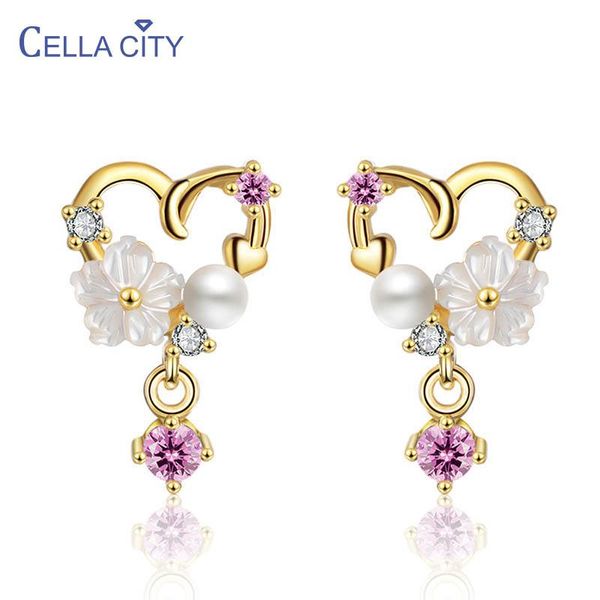 cellacity sweet design earrings for women silver 925 jewelry gemstone charms female short eardrops heart flower shell pearl chic stud, Golden;silver
cellacity sweet design earrings for women silver 925 jewelry gemstone charms female short eardrops heart flower shell pearl chic stud, Golden;silver