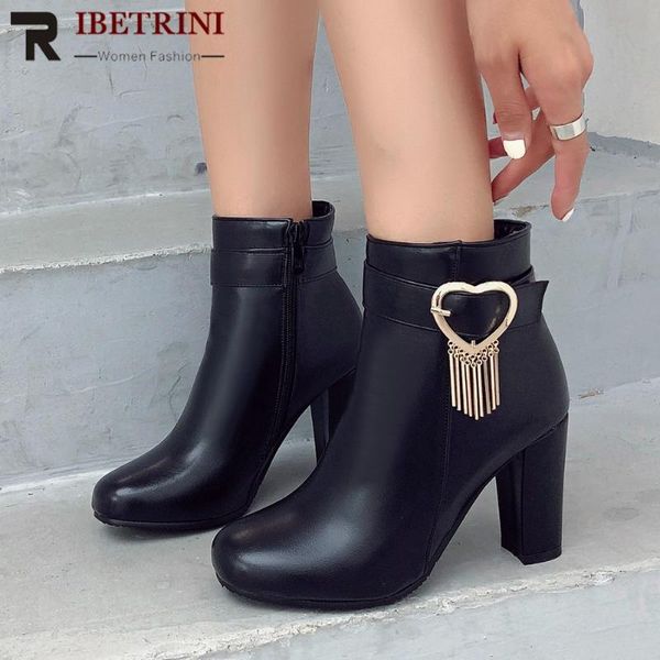 boots ribetrini plush size 45 women shoes solid round toe zipper ankle super high heel elegant winter, Black
boots ribetrini plush size 45 women shoes solid round toe zipper ankle super high heel elegant winter, Black