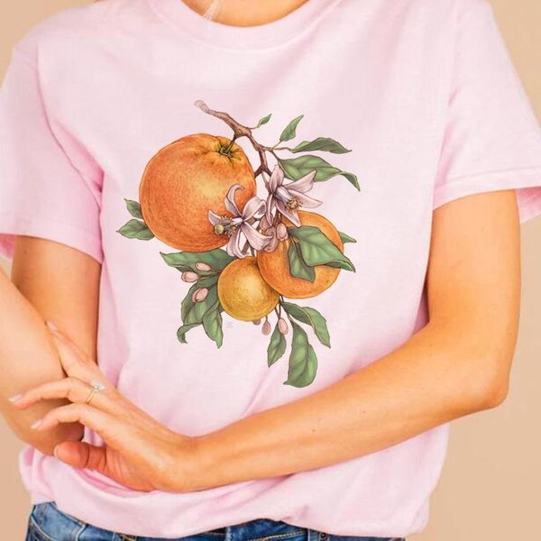 women's t-shirt orange flower print vintage fashion aesthetic boho style botanical tee citrus shirt floral ladies top, White
women's t-shirt orange flower print vintage fashion aesthetic boho style botanical tee citrus shirt floral ladies top, White