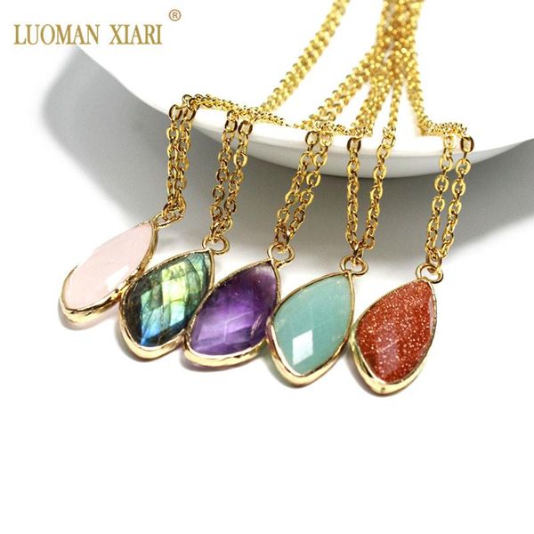 wholesale natural stone pendant necklace plating gold steel chain lobster clasp amethysts pink crystal labradorite 18" necklaces, Silver
wholesale natural stone pendant necklace plating gold steel chain lobster clasp amethysts pink crystal labradorite 18" necklaces, Silver