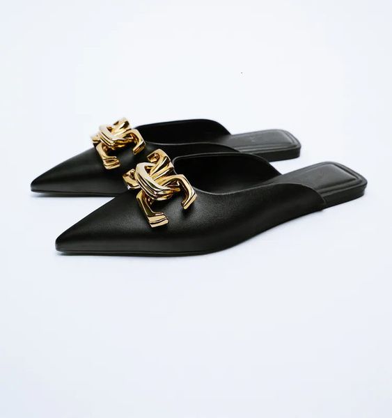 dress shoes spring and autumn light green women's shoes buckle metal decorative flat pointed toe comfortable fashion muller 99kh, Black
dress shoes spring and autumn light green women's shoes buckle metal decorative flat pointed toe comfortable fashion muller 99kh, Black