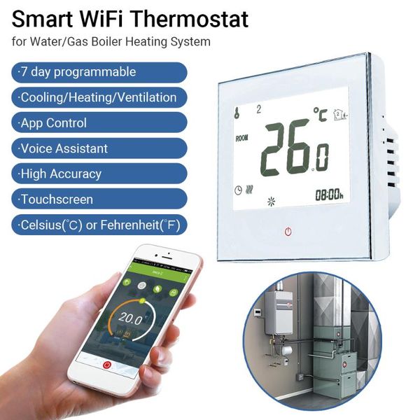 smart home control wifi thermostat temperature controller for water programmable touchscreen with app and voice
smart home control wifi thermostat temperature controller for water programmable touchscreen with app and voice
