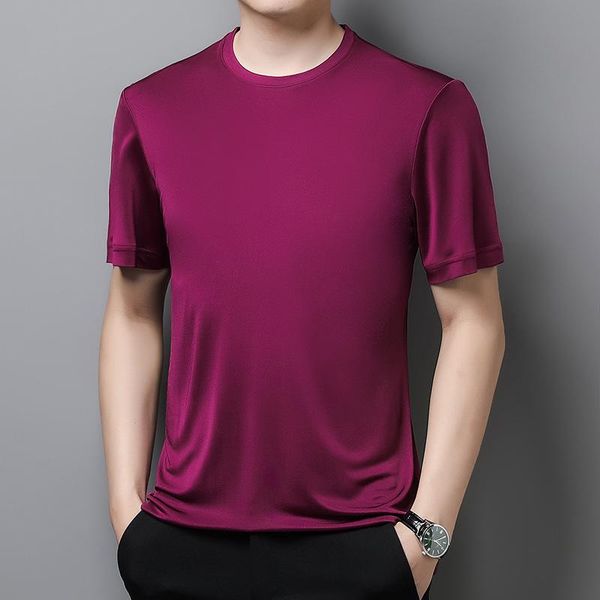 summer youth men's short sleeve t-shirt round neck solid color casual silk half t-shirts, White;black
summer youth men's short sleeve t-shirt round neck solid color casual silk half t-shirts, White;black