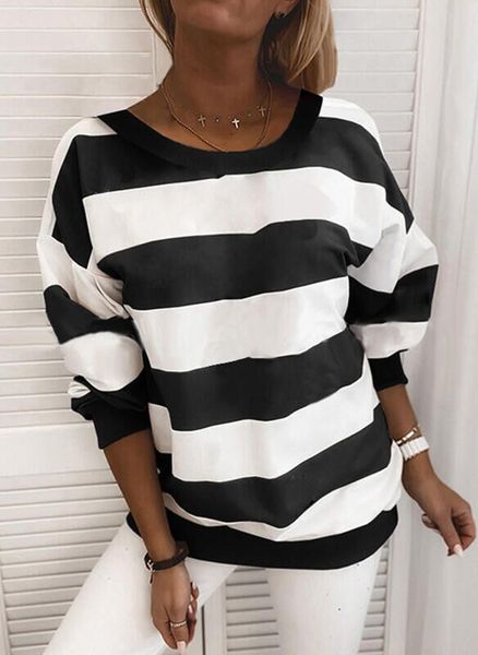 women's hoodies & sweatshirts 2021 europe and america round neck thick stripe print long sleeve blouse loose hoodie lady, Black
women's hoodies & sweatshirts 2021 europe and america round neck thick stripe print long sleeve blouse loose hoodie lady, Black