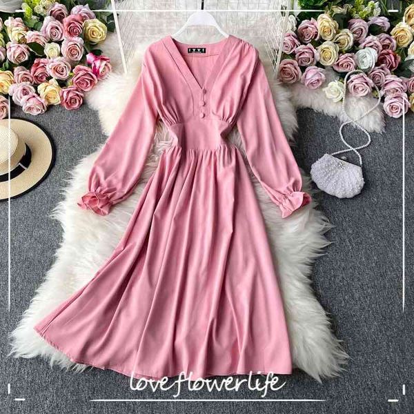 autumn solid casual v neck slim elegant dress a line full high waist mid-calf women party long dress 210521, Black;gray
autumn solid casual v neck slim elegant dress a line full high waist mid-calf women party long dress 210521, Black;gray