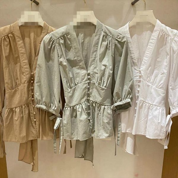 spring summer japan style fashion women shirt all match v neck single breasted blouse chic back drawstring bow blusas, White
spring summer japan style fashion women shirt all match v neck single breasted blouse chic back drawstring bow blusas, White