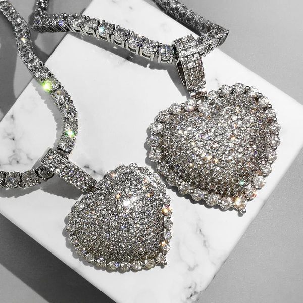 pendant necklaces bling heart 2 size 3 colors iced out zircon necklace for men women fashion hip hop jewelry, Silver
pendant necklaces bling heart 2 size 3 colors iced out zircon necklace for men women fashion hip hop jewelry, Silver