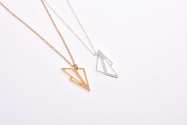 pendant necklaces flying plane hollow line necklace origami paper airplane chain jewelry for kids, Silver