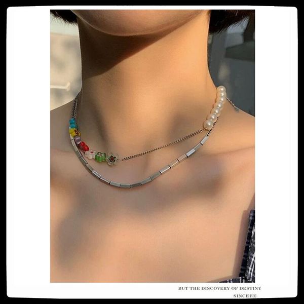 chains sexmara 2021 temperament texture vintage design pearl glaze flowers clavicle chain necklace for women girls party jewelry, Silver
chains sexmara 2021 temperament texture vintage design pearl glaze flowers clavicle chain necklace for women girls party jewelry, Silver