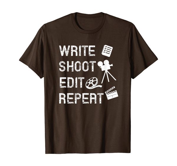 write shoot edit repeat movie filmmaker gifts t-shirt, White;black 
write shoot edit repeat movie filmmaker gifts t-shirt, White;black