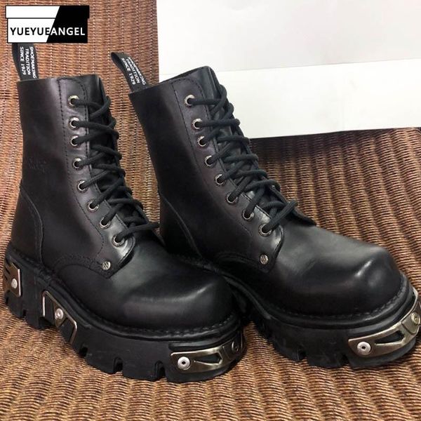 autumn winter women gothic metal thick platform shoes boyfriend style ankle boots lace up leather motorcycle fleece lining, Black
autumn winter women gothic metal thick platform shoes boyfriend style ankle boots lace up leather motorcycle fleece lining, Black