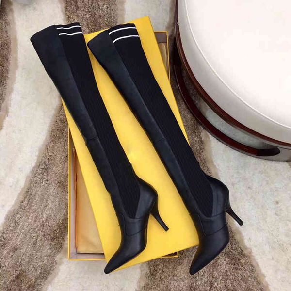 fashion outdoor leisure women's knitted socks boots fine heel 9.5cm thigh high boot breathable elastic pointed toe shoes high-quality, Black
fashion outdoor leisure women's knitted socks boots fine heel 9.5cm thigh high boot breathable elastic pointed toe shoes high-quality, Black