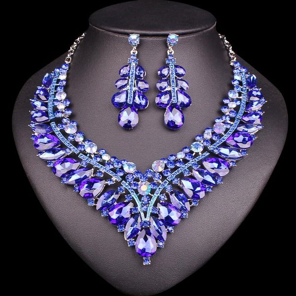 earrings & necklace fashion crystal statement earring bridal jewelry sets rhinestones party wedding costume accessories for brides women, Silver
earrings & necklace fashion crystal statement earring bridal jewelry sets rhinestones party wedding costume accessories for brides women, Silver
