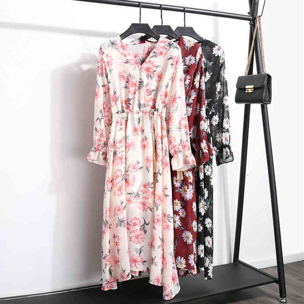 dresses elegant v-neck women chiffon long sleeve lace-up ladies midi dress floral print female a-line vestidos vo5v, Black;gray
dresses elegant v-neck women chiffon long sleeve lace-up ladies midi dress floral print female a-line vestidos vo5v, Black;gray