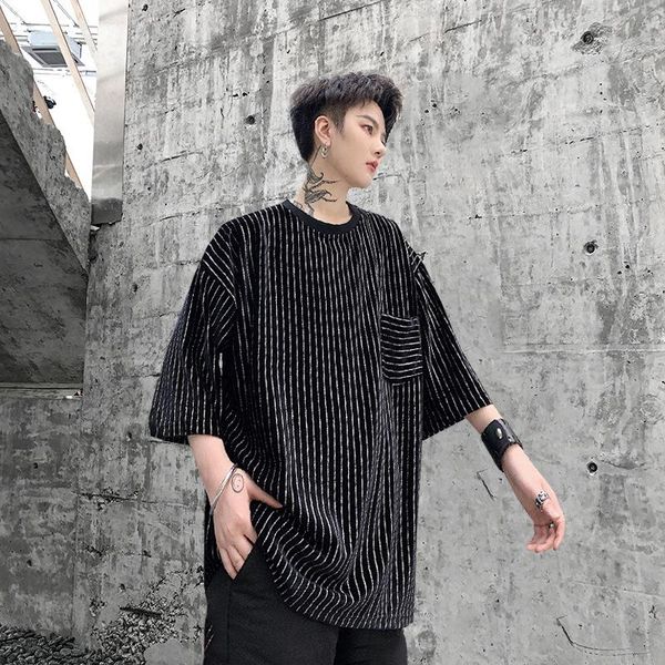 velour striped men tshirts summer oversize fashion half sleeve hong kong style clothes velvet hip hop high street punk 3xl men's t-shir, White;black
velour striped men tshirts summer oversize fashion half sleeve hong kong style clothes velvet hip hop high street punk 3xl men's t-shir, White;black