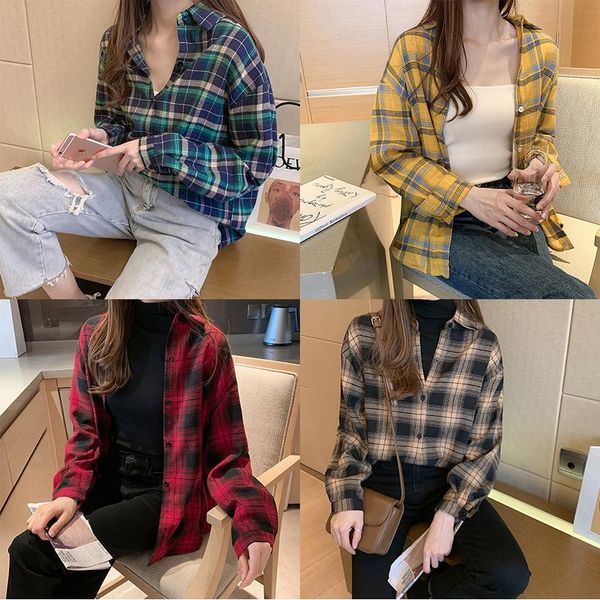 women's blouses & shirts -2xl 5 styles classic plaid shirt fall for women singer breasted long sleeve casual fashion 2021, White
women's blouses & shirts -2xl 5 styles classic plaid shirt fall for women singer breasted long sleeve casual fashion 2021, White