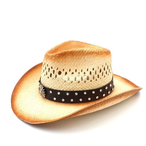 cloches fashion women men western cowboy hat with punk leather ribbon lady dad straw beach sun sombrero cap roll up brim size 58cm, Blue;gray
cloches fashion women men western cowboy hat with punk leather ribbon lady dad straw beach sun sombrero cap roll up brim size 58cm, Blue;gray