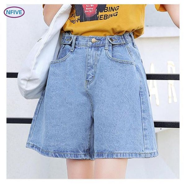 women's jeans nfive brand 2021 women loose short fashion korean summer leisure jean button regulation high waist broad leg trousers, Blue
women's jeans nfive brand 2021 women loose short fashion korean summer leisure jean button regulation high waist broad leg trousers, Blue