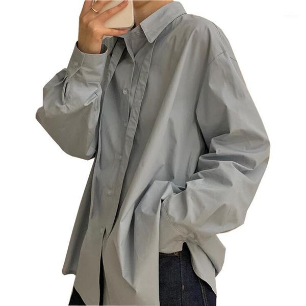 women's blouses & shirts casual loose shirt 2021 spring summer vintage oversize buttons korean style office lady wild cl865, White
women's blouses & shirts casual loose shirt 2021 spring summer vintage oversize buttons korean style office lady wild cl865, White