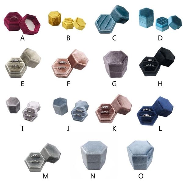 gift wrap hexagon velvet ring box double display holder with detachable lid for wedding ceremony(wine red) d08 20
gift wrap hexagon velvet ring box double display holder with detachable lid for wedding ceremony(wine red) d08 20