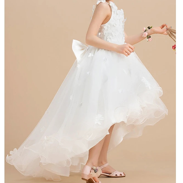 girl's dresses a-line asymmetrical flower girl party tulle sleeveless jewel neck with appliques, Red;yellow
girl's dresses a-line asymmetrical flower girl party tulle sleeveless jewel neck with appliques, Red;yellow