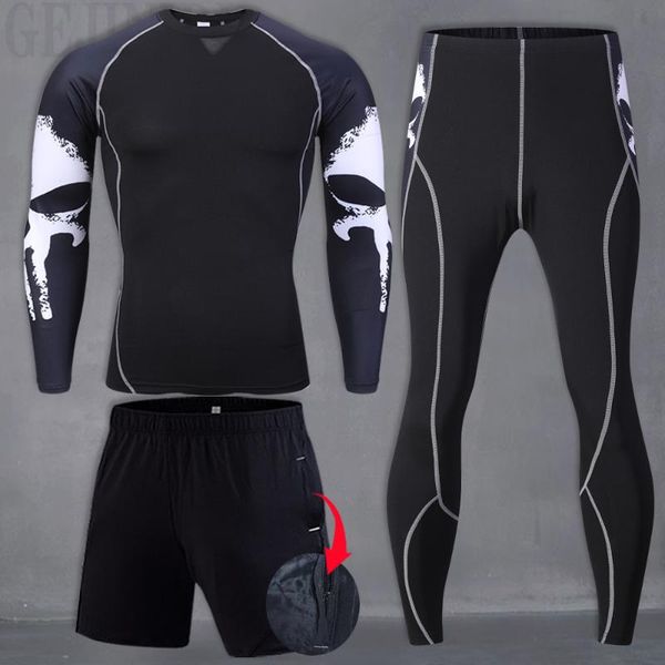 running sets men's gym fitness kit compression pants shirt long sleeve jacket set 3 pcs workout outfit, Black;blue
running sets men's gym fitness kit compression pants shirt long sleeve jacket set 3 pcs workout outfit, Black;blue