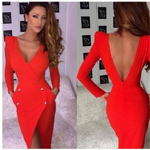casual dresses speed sell tong double-breasted deep v-neck backless irregular long sleeve skirt split tight dress vlr1, Black;gray
casual dresses speed sell tong double-breasted deep v-neck backless irregular long sleeve skirt split tight dress vlr1, Black;gray
