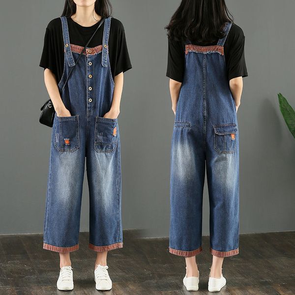 sleepwear vintage summer denim underwear loose size large waist breeches tall nine point broad leg female coveralls k927 078e, Black;red
sleepwear vintage summer denim underwear loose size large waist breeches tall nine point broad leg female coveralls k927 078e, Black;red