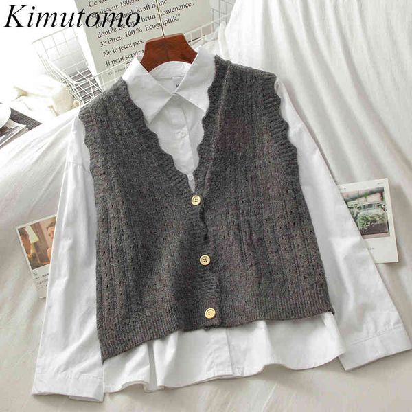 kimutomo chic knitted vest girls casual fresh style spring ladies v-neck sleeveless single breasted hollow out 210521, White
kimutomo chic knitted vest girls casual fresh style spring ladies v-neck sleeveless single breasted hollow out 210521, White