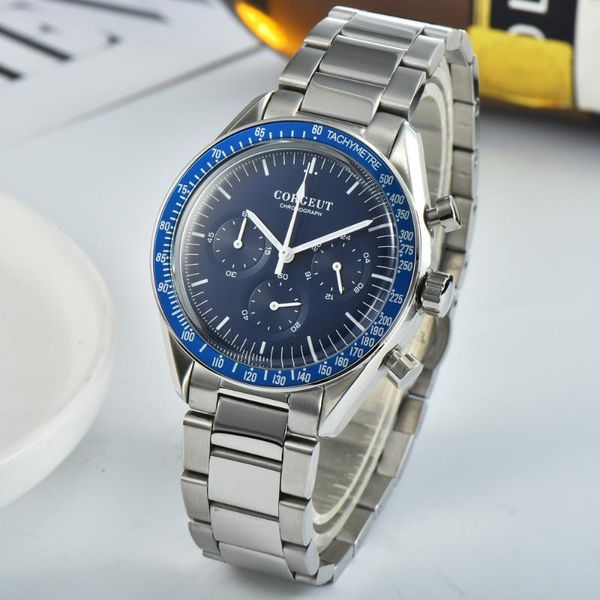 wristwatches corgeut 40mm vk quartz mens watch sport 24 hours multifunction chronograph clock stainless steel business waterproof men, Slivery;brown
wristwatches corgeut 40mm vk quartz mens watch sport 24 hours multifunction chronograph clock stainless steel business waterproof men, Slivery;brown