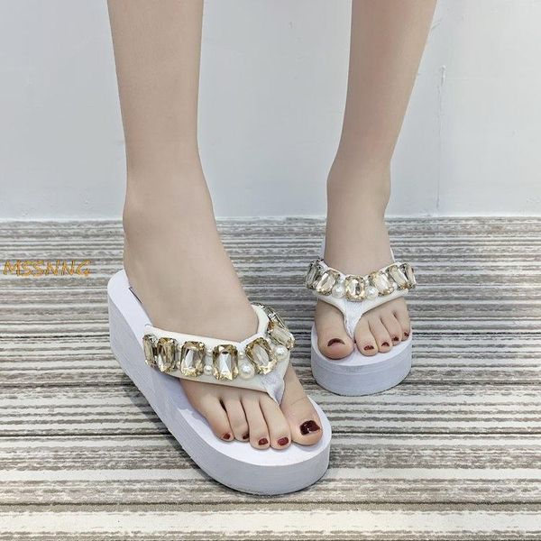 slippers 2021 summer wedges women's fashion pearl crystal flip flops beach thick bottom comfortable diamond, Black
slippers 2021 summer wedges women's fashion pearl crystal flip flops beach thick bottom comfortable diamond, Black