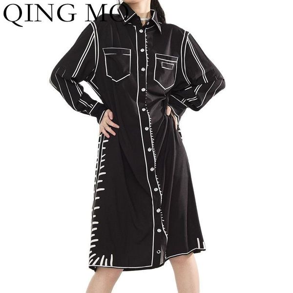 casual dresses qing mo 2021 autumn blouse dress fashion graffiti print long sleeve trend street style shirt black zwl253, Black;gray
casual dresses qing mo 2021 autumn blouse dress fashion graffiti print long sleeve trend street style shirt black zwl253, Black;gray