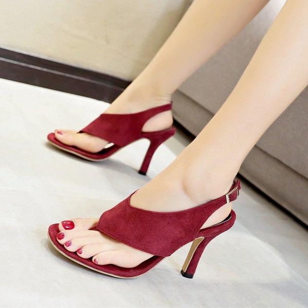 solid color suede comfortable high heel clip toe sandals chunky heels gladiator women shoes large size 35-42, Black
solid color suede comfortable high heel clip toe sandals chunky heels gladiator women shoes large size 35-42, Black