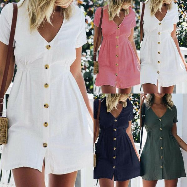 casual dresses womens button down v neck mini tee dress summer shirt sundress plus size ladies solid color, Black;gray
casual dresses womens button down v neck mini tee dress summer shirt sundress plus size ladies solid color, Black;gray