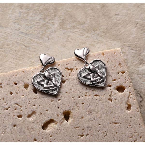 dangle & chandelier real 100% 925 sterling silver love angel drop earrings for women jewelry, vintage heart earings female ear accessories
dangle & chandelier real 100% 925 sterling silver love angel drop earrings for women jewelry, vintage heart earings female ear accessories