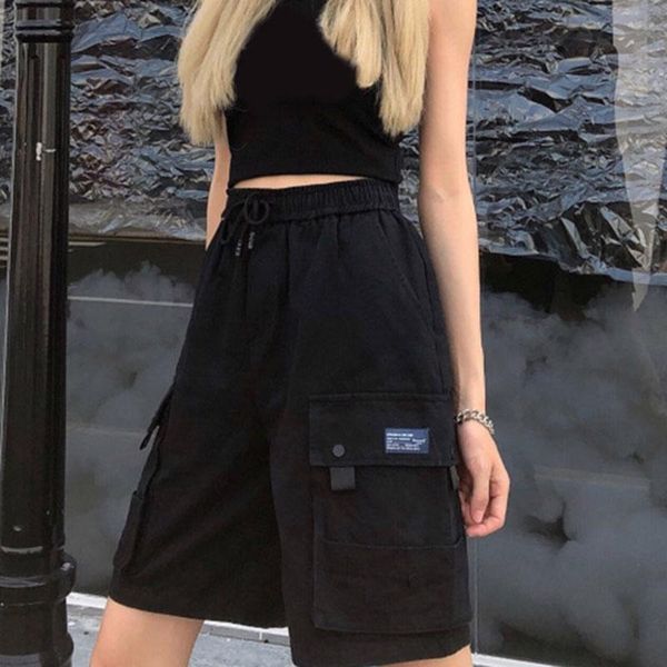 harajuku summer shorts women black khaki pocket loose hip hop cargo female 2021 streetwear solid high waist lady bottoms women's, White;black
harajuku summer shorts women black khaki pocket loose hip hop cargo female 2021 streetwear solid high waist lady bottoms women's, White;black