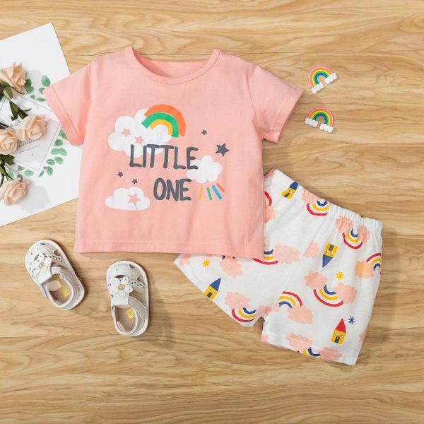clothing sets 2021 est toddler girls 2pcs loungewear set, summer short sleeve rainbow print t-shirt + shorts set, White
clothing sets 2021 est toddler girls 2pcs loungewear set, summer short sleeve rainbow print t-shirt + shorts set, White