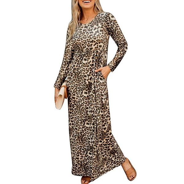 casual dresses spring summer leopard print long sleeve round neck high waist buttock dress, Black;gray
casual dresses spring summer leopard print long sleeve round neck high waist buttock dress, Black;gray