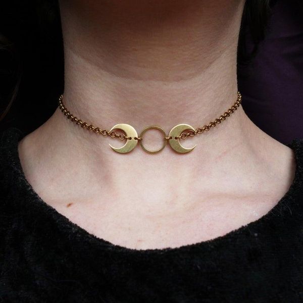 chokers brass moon choker necklace crescent pendant witchy jewelry simple wiccan pagan girl gift, Golden;silver
chokers brass moon choker necklace crescent pendant witchy jewelry simple wiccan pagan girl gift, Golden;silver