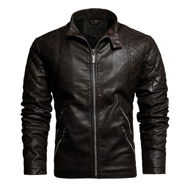 men's jackets motorcycle biker leather autumn winter fleece coats fashion locomotive jacket brand clothing 5q78, Black;brown 
men's jackets motorcycle biker leather autumn winter fleece coats fashion locomotive jacket brand clothing 5q78, Black;brown