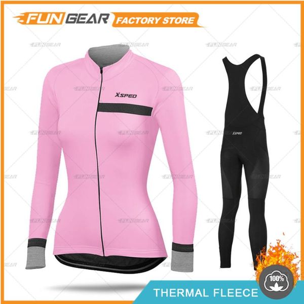 woman cycling clothing lady long sleeve jersey set winter road bike mtb training wear outdoor suit durable racing sets, Black;blue 
woman cycling clothing lady long sleeve jersey set winter road bike mtb training wear outdoor suit durable racing sets, Black;blue