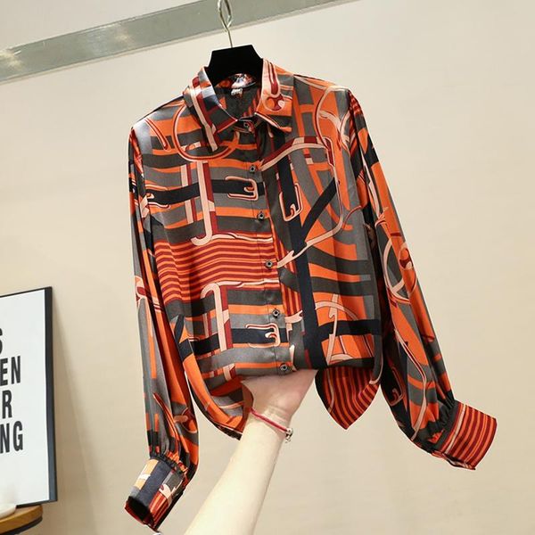 women's blouses & shirts 2021 spring autumn blouse korean style retro print contrast casual loose long sleeved female, White
women's blouses & shirts 2021 spring autumn blouse korean style retro print contrast casual loose long sleeved female, White