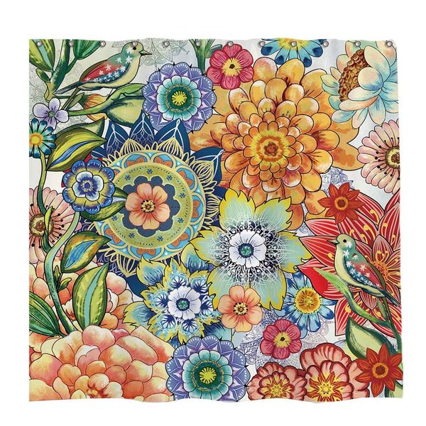 72x72 inch boho floral shower curtain set with 12 hooks colorful botanical blossom bathroom curtain durable waterproof fabric
72x72 inch boho floral shower curtain set with 12 hooks colorful botanical blossom bathroom curtain durable waterproof fabric