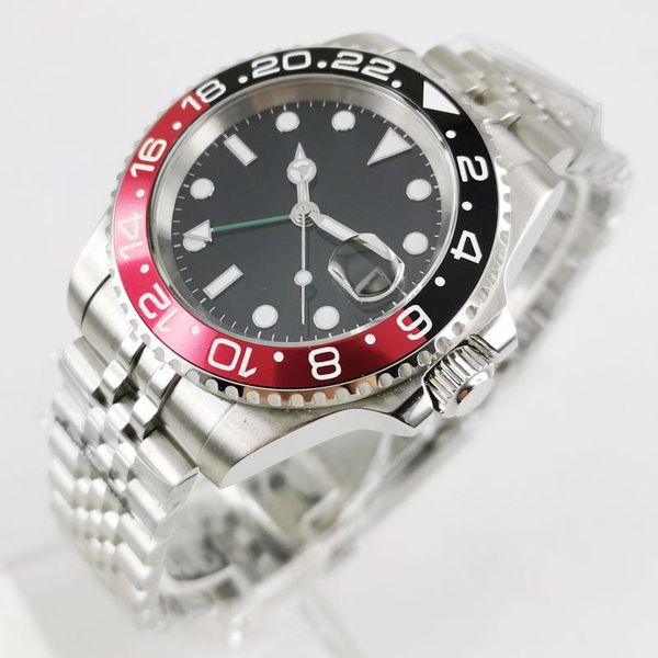 wristwatches 40mm sterile dial sapphire glass seeing case back jubilee gmt date automatic men's wristwatch, Slivery;brown
wristwatches 40mm sterile dial sapphire glass seeing case back jubilee gmt date automatic men's wristwatch, Slivery;brown