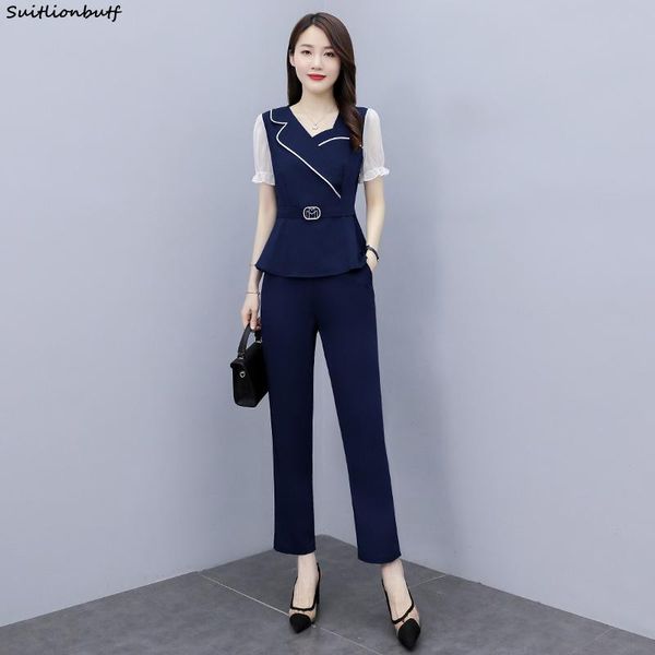 women's two piece pants s-3xl ol summer 2 set women flare short sleeve thin waist elastic trousers 2021 business suit female clothing, White
women's two piece pants s-3xl ol summer 2 set women flare short sleeve thin waist elastic trousers 2021 business suit female clothing, White
