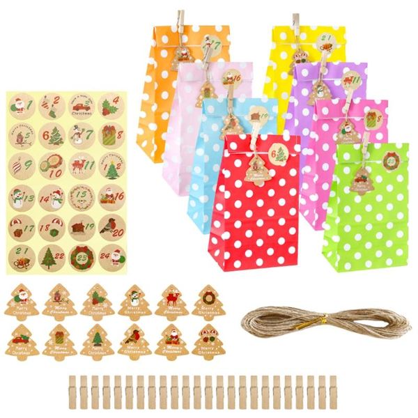 gift wrap 24 sets christmas 1-24 advent calendar cookie candy paper bag with clips stickers tags rope storage box decor
gift wrap 24 sets christmas 1-24 advent calendar cookie candy paper bag with clips stickers tags rope storage box decor