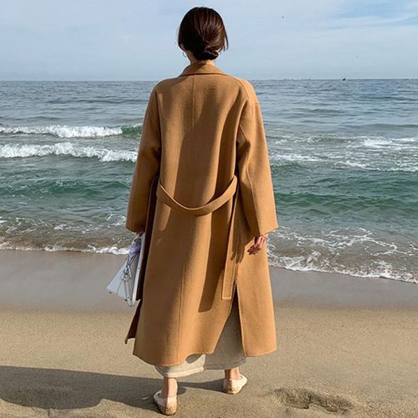 women's wool & blends hepburn super thin slit cashmere overcoat for autumn and winter 2021 korean double faced, Black
women's wool & blends hepburn super thin slit cashmere overcoat for autumn and winter 2021 korean double faced, Black